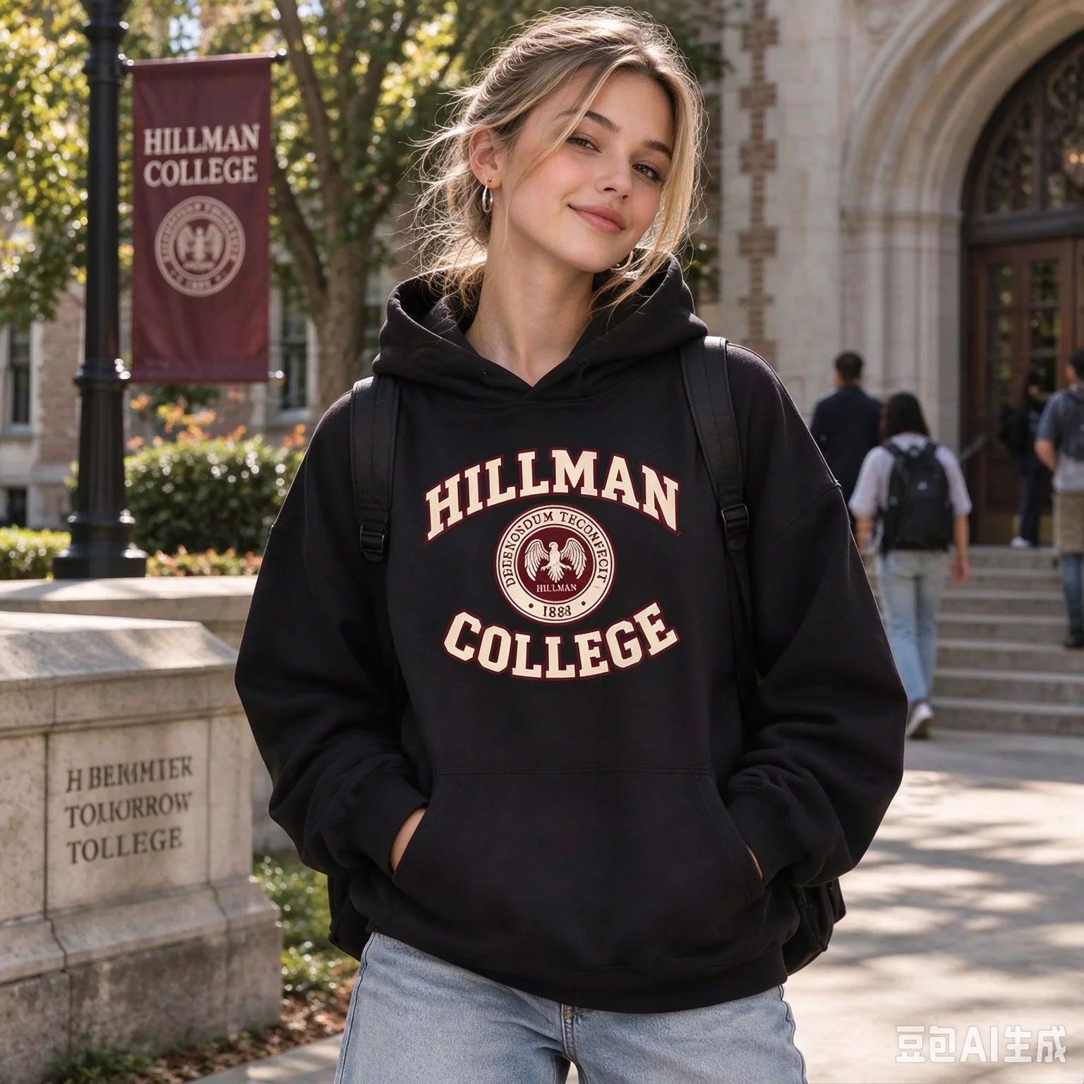 2026 Herbst Winter Neuer Hillman College Print A Different World Merch Bekleidung Sport Casual Top Damen Baumwoll-Hoodie im amerikanischen Stil – Detail 2