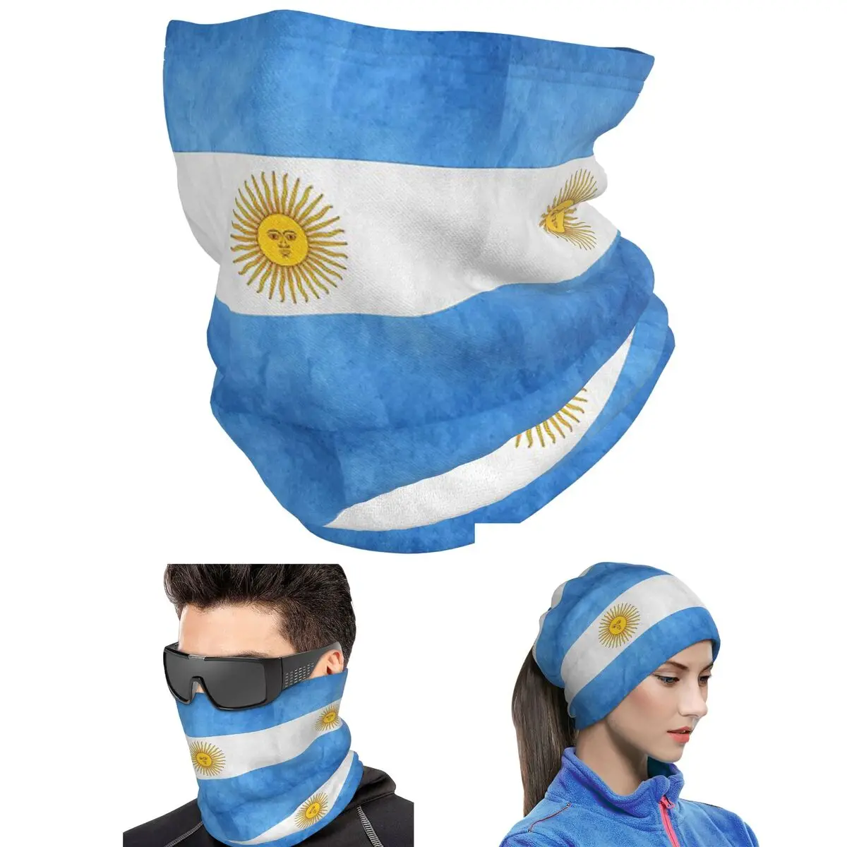 Argentina Argentinian Flag National Flag Of Argentina Bandana Neck Gaiter Printed Mask Scarf Hiking Fishing Headwear Men Women