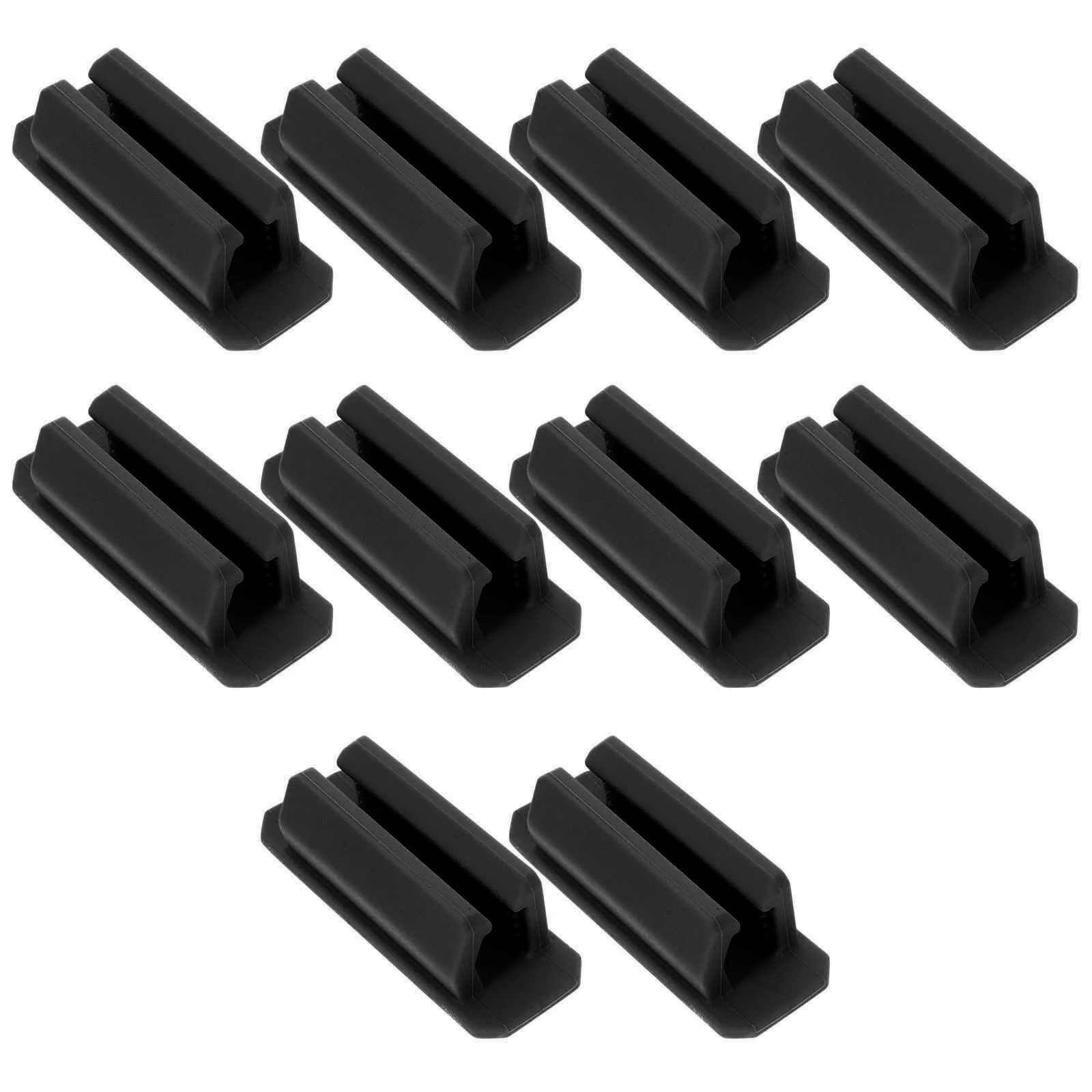 10 Uds. Portalápices de silicona para escritorio, Clips adhesivos para lápices, abrazadera escolar, portátil, negro