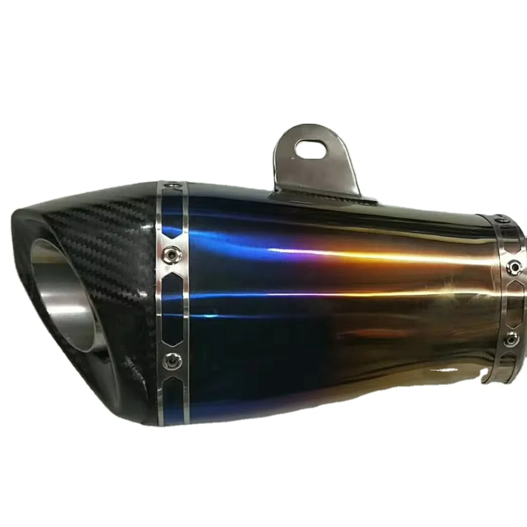 

STLF Stock Universal Blue Titanium Carbon Fibre Stainless Steel Motorcycle Universal Exhaust Muffler Exhaust Pipe Motorcycle Pa