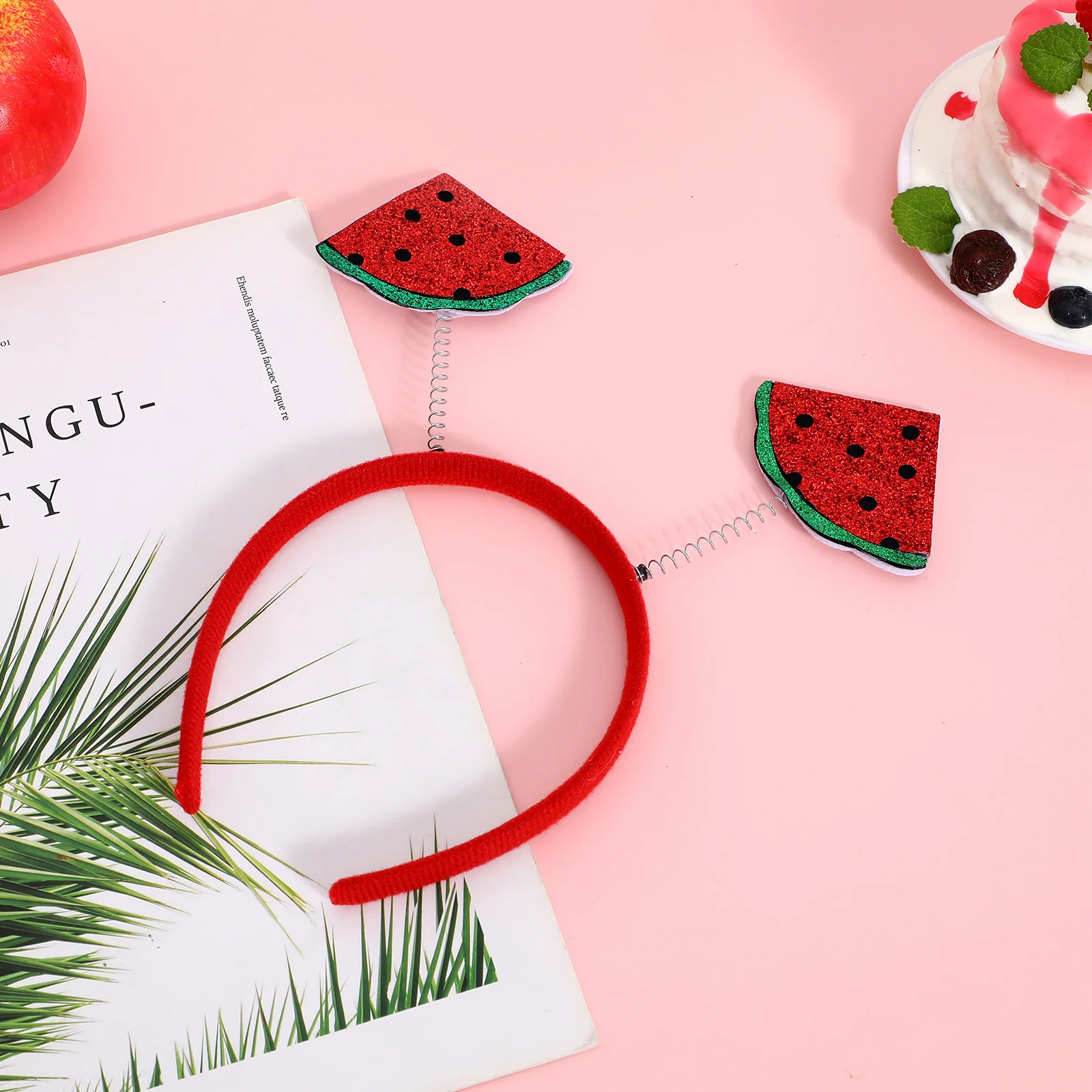 عصابة رأس على شكل فاكهة من القطن البولي بروبيلين الناعم، إكسسوارات شعر ممتعة للنساء والأطفال، غطاء رأس مزخرف لحفلات أعياد الميلاد، دعامة للصور في الغابة