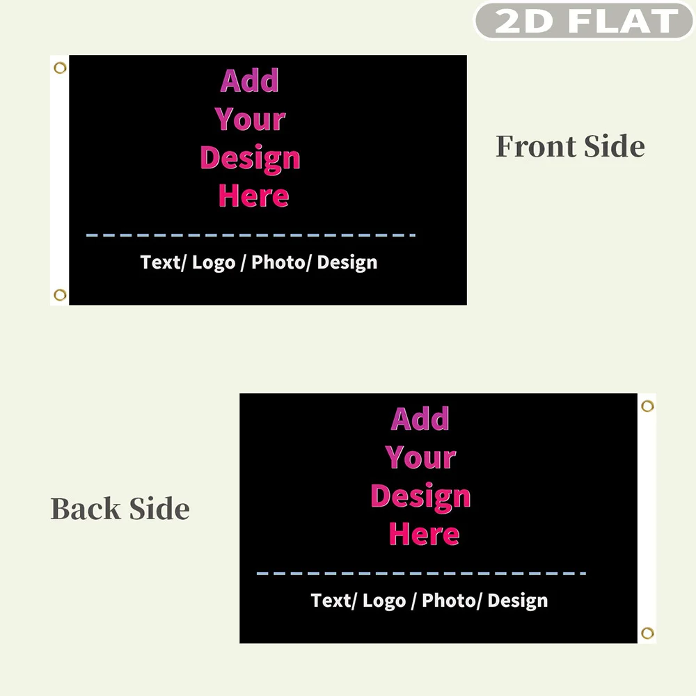 2D FLAT Custom Double-Sided Flags with a Middle Layer, 90x150cm Flag - Durable Polyester Suitable for Outdoor Decor view 6