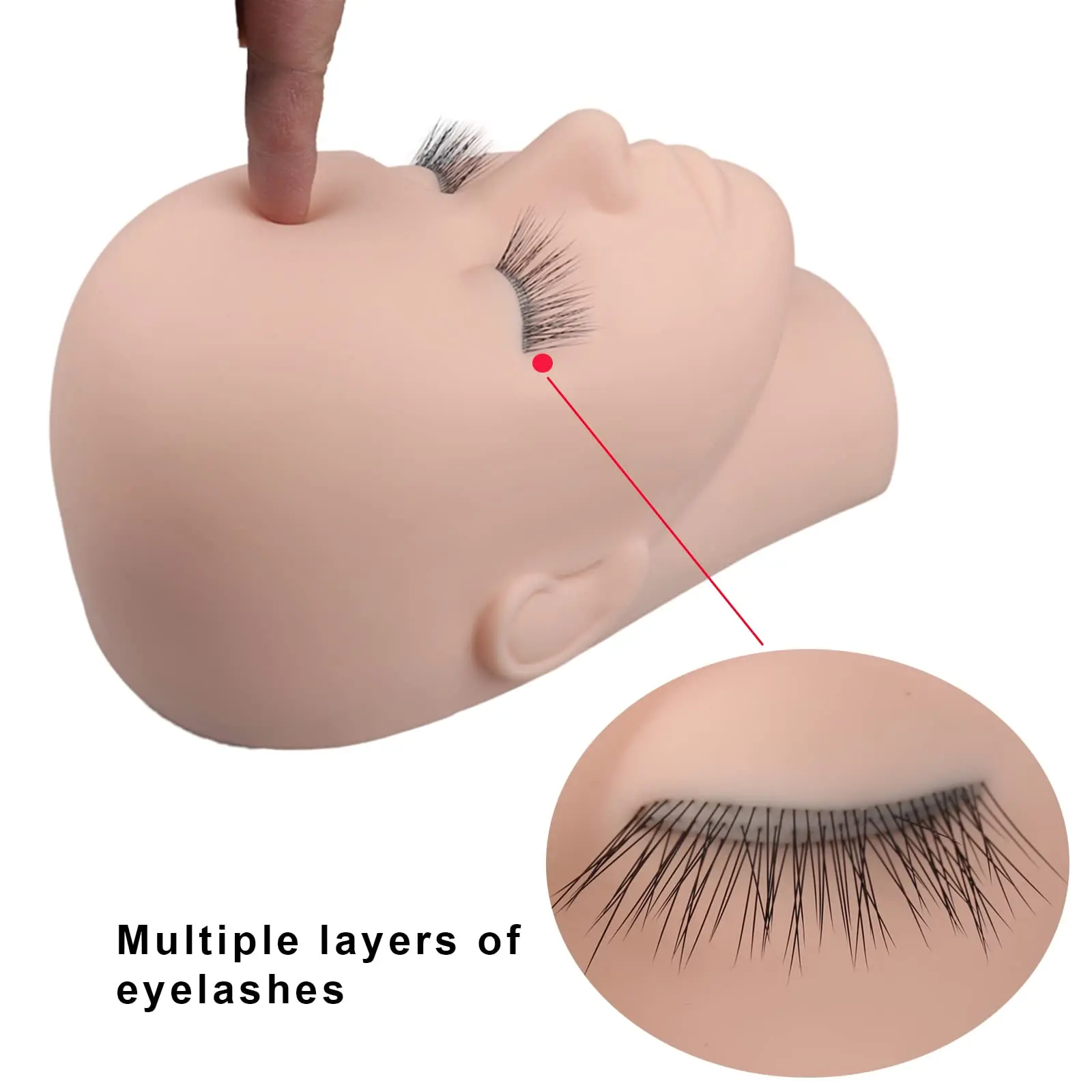 Głowa manekina Lash profesjonalna farba do makijażu przedłużanie rzęs praktyka głowa treningowa miękki manekin kosmetologia manekin lalka