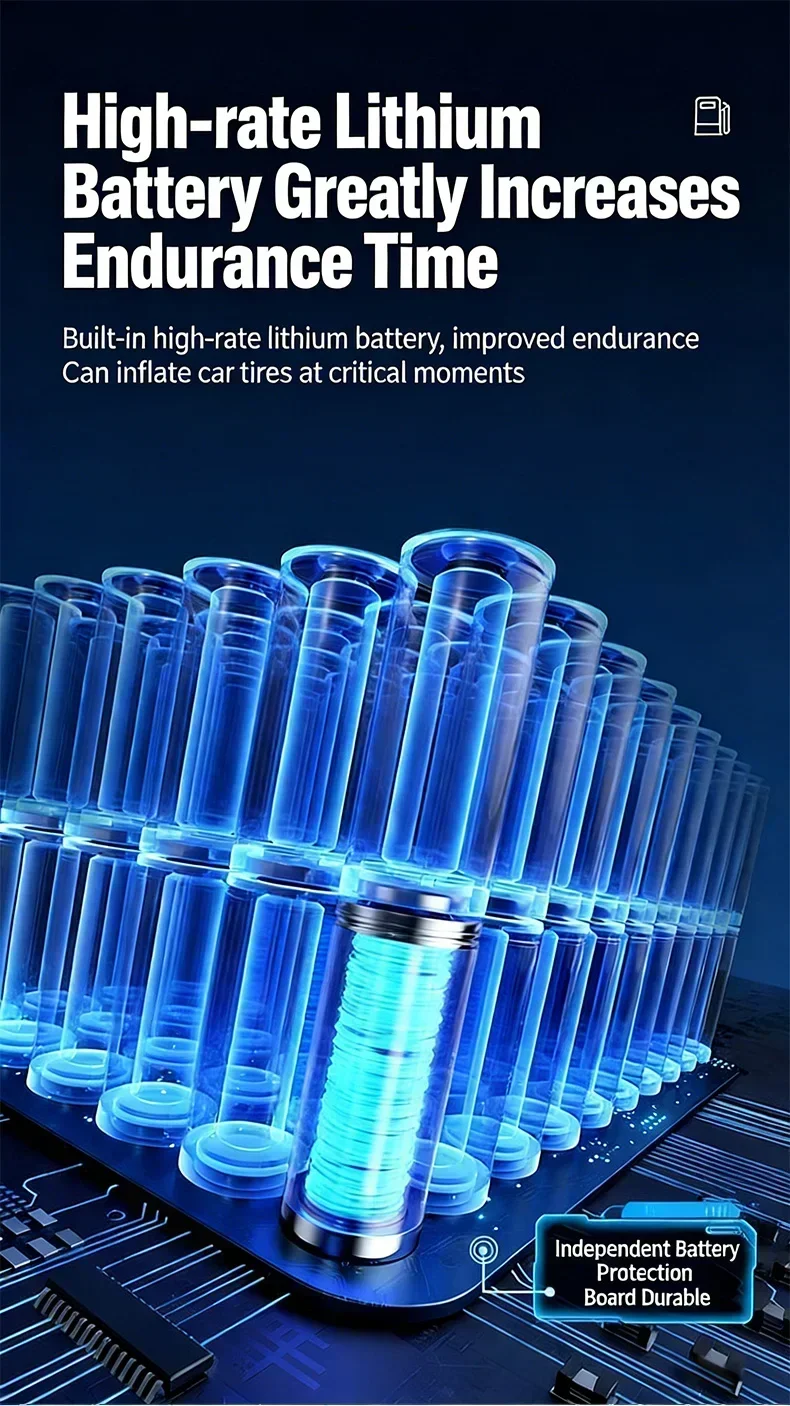 EAFC Update Luftpumpe Wiederaufladbare Hochpräzise Auto-Reifenpumpe LCD-Anzeige Tragbare Luftpumpe für Auto Motorrad Fahrrad Ball – Detail 9