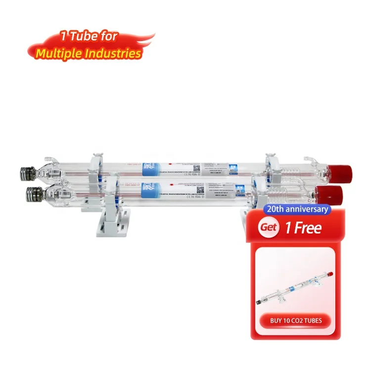 Лазерная трубка CO2 мощностью 35 Вт/40 Вт. Купите 10, получите 1 бесплатно Запатентованное стекло 10,6 мкм для промышленной гравировки и резки, срок службы 3000 часов.