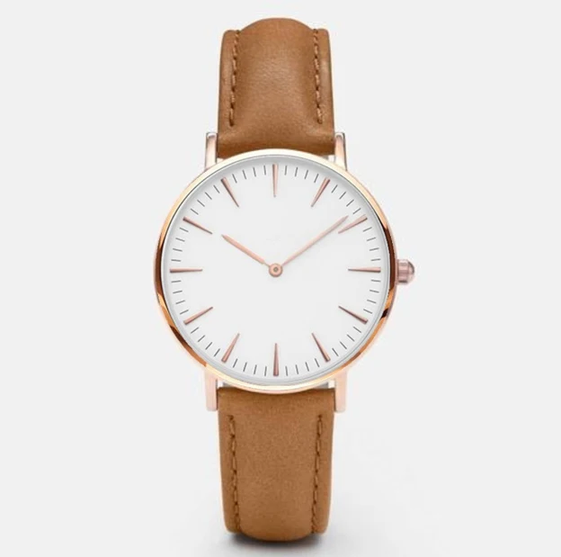 Elegante pulseira marrom relógio de quartzo feminino inspiração nórdica senhoras relógio casual leve decorativo ajuste confortável
