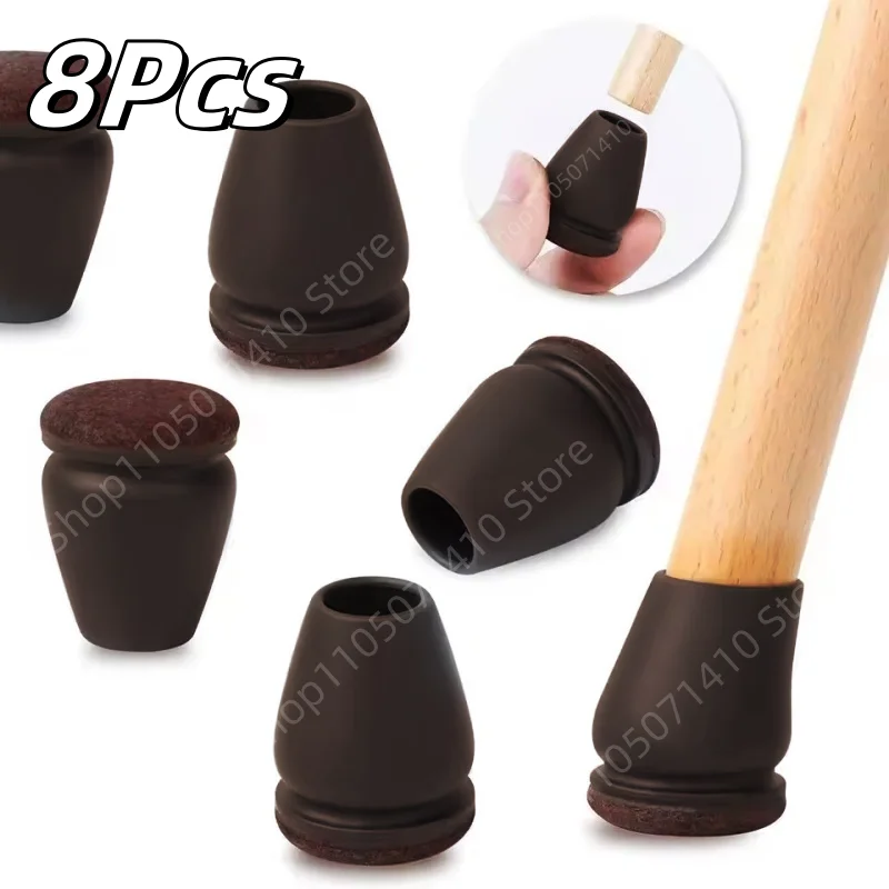 

8 шт. силиконовые накладки на ножки стула, нескользящие фетровые колпачки на ножки стула, защитные накладки на пол для мебели, без царапин, снижение шума, домашний декор