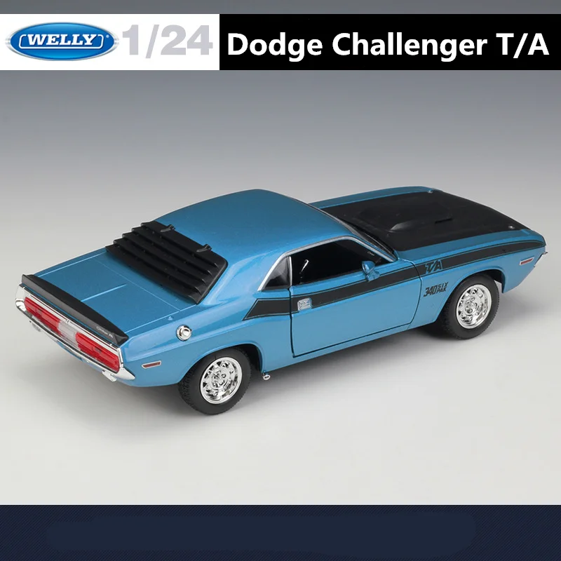 WELLY 1:24 1970 DODGE Challenger T/A Alloy Racing Car Model Diecast Metal Sports Car Vehicles Model Simulation Children Toy Gift