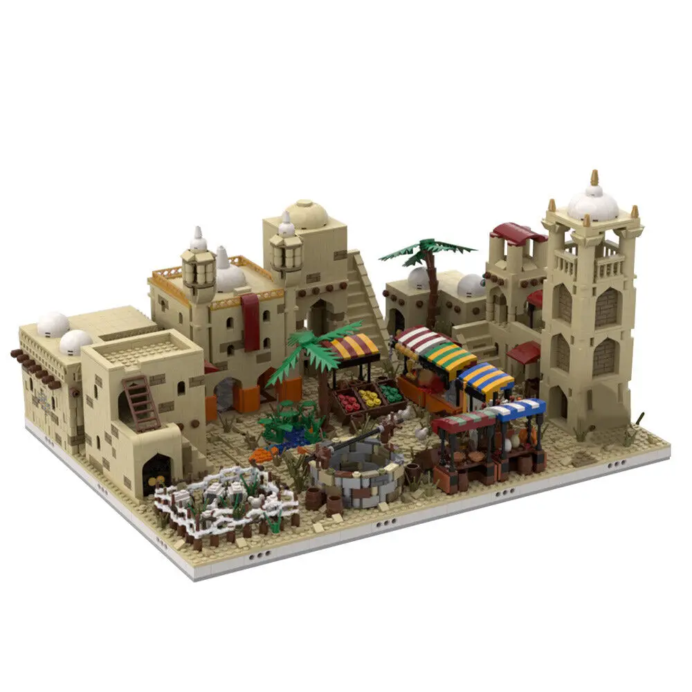 

Village with Water Well, Oasis, Houses, Towers and Market 3957 Pieces MOC Build