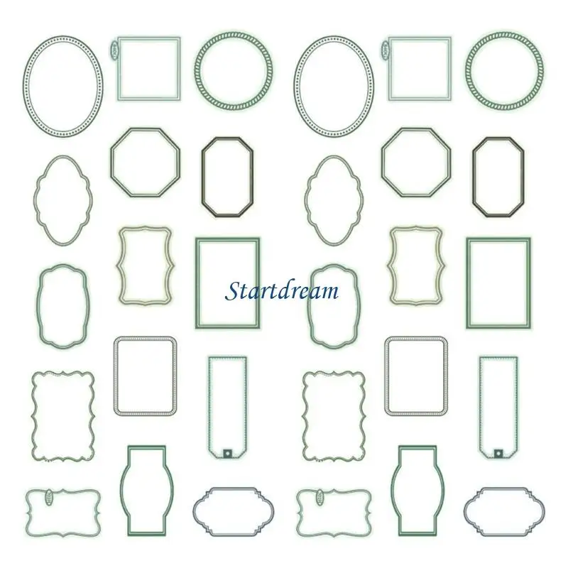 30 Pcs/Set Hollow Out Decorative Frame Vintage Scrapbook Frames Retro Picture Frame for Journal Card Making Decoration K92C