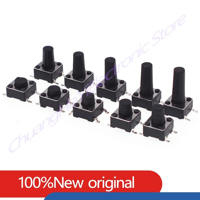 100Pcs/Lot 6*6 SMD Switch 6*6*4.3mm 6/7/8/9/10/11/12/13/14/17 6X6 4Pin Tactile Tact Push Button Micro Switch Self-reset Switches