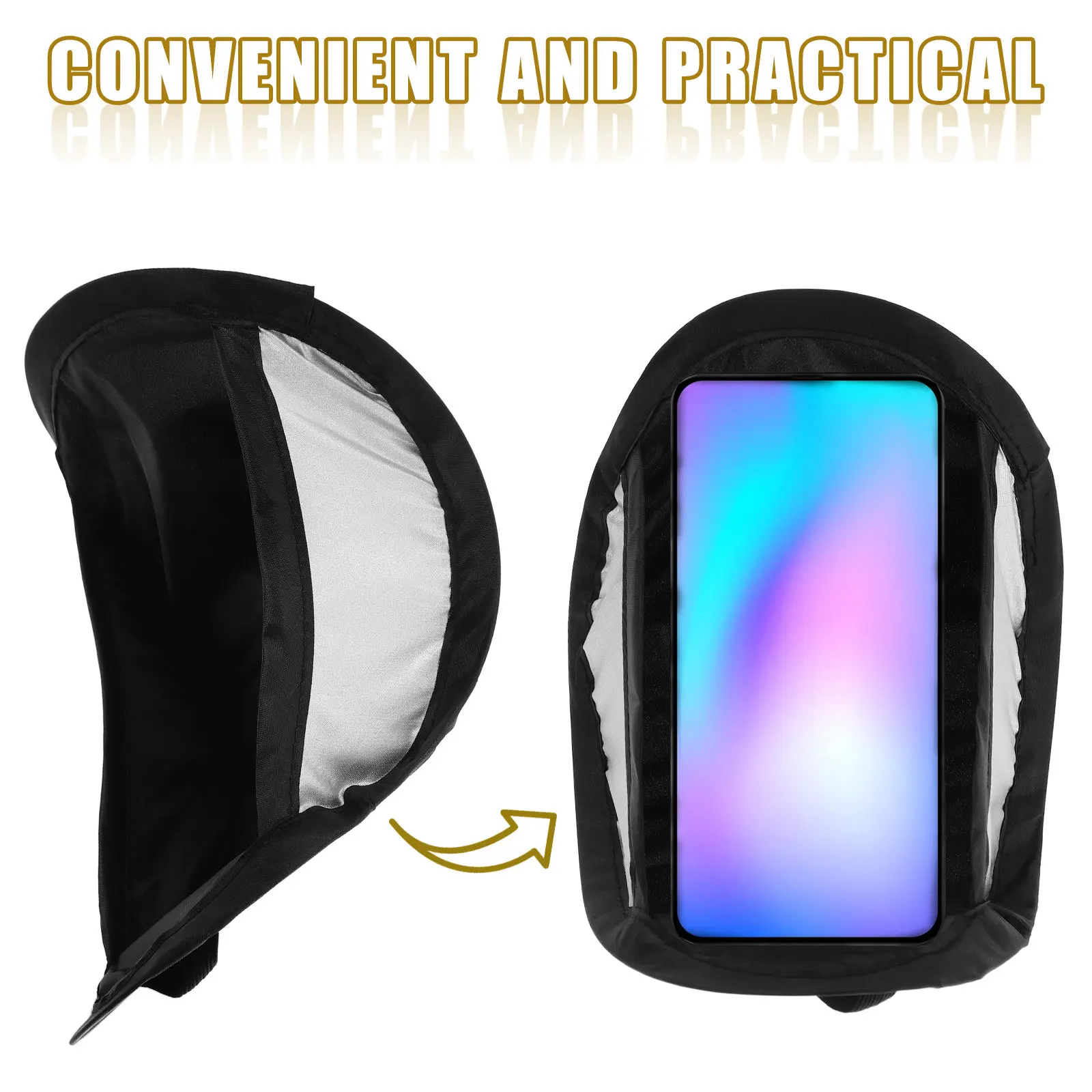 Car Phone Sun Shield Vertical Type Dashboard Sunshade Mobile Phone Sun Protector Temperature Resistant Shade for Motorcycle