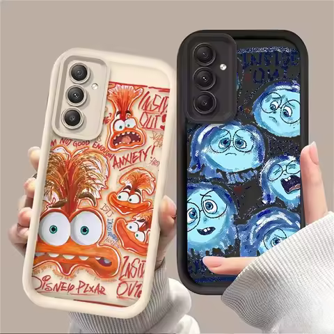 Lovely Disney Inside Out 2 Anxiety Sadness Soft Case for Samsung Galaxy S24 S23 S22 S21 Ultra Plus FE A54 A34 A14 A73 A53 A33 5G