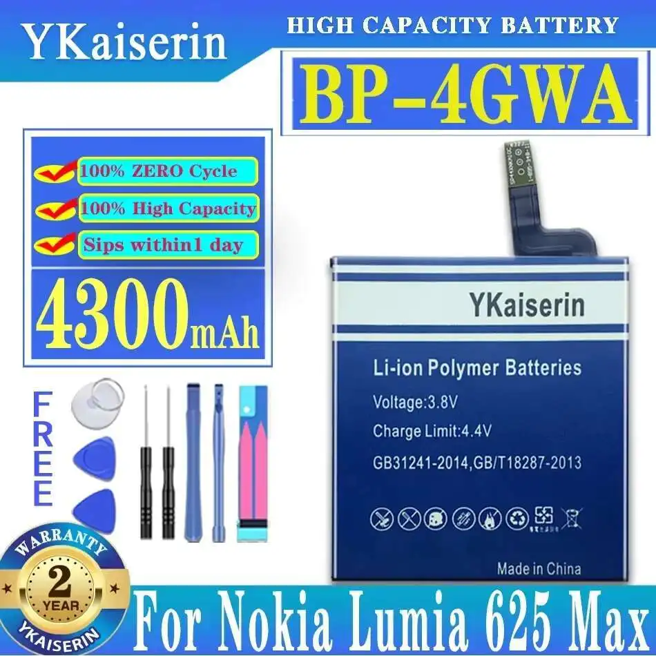 

Аккумулятор мобильного телефона BP-4GWA 4300 мАч для Nokia Lumia 625 Max Lumia625h 720 720T RM-885 Zeal
