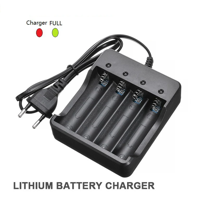 3.7V 18650 Smart Charger DC4.2V 1.2A 4 Slots Wired Line Charge For Torch Light Flashlight 4X 18650 Lithium Batteries Charge Tool