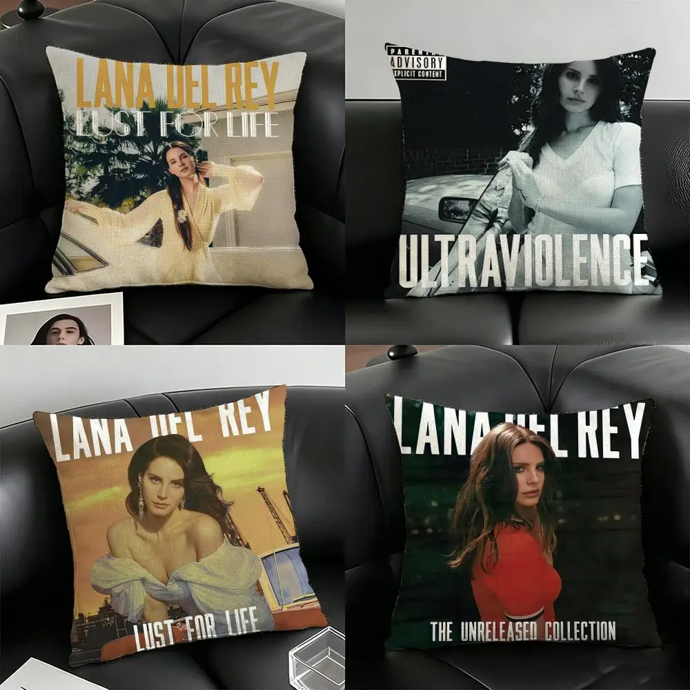 Lana D-del Rey Songwriter And  Pillow Case Linen Pillow Covers Cover For Couch Living Room Bench Patio Floor Linen Home Decor