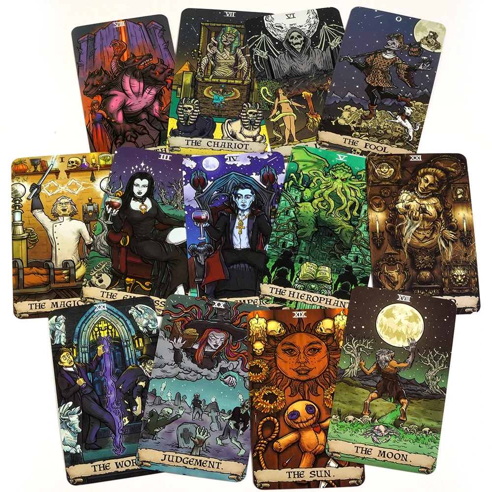 Baraja de cartas de Tarot de Terror, baraja de cartas de Tarot de Arcana mayor, baraja gótica de Halloween, 23 piezas