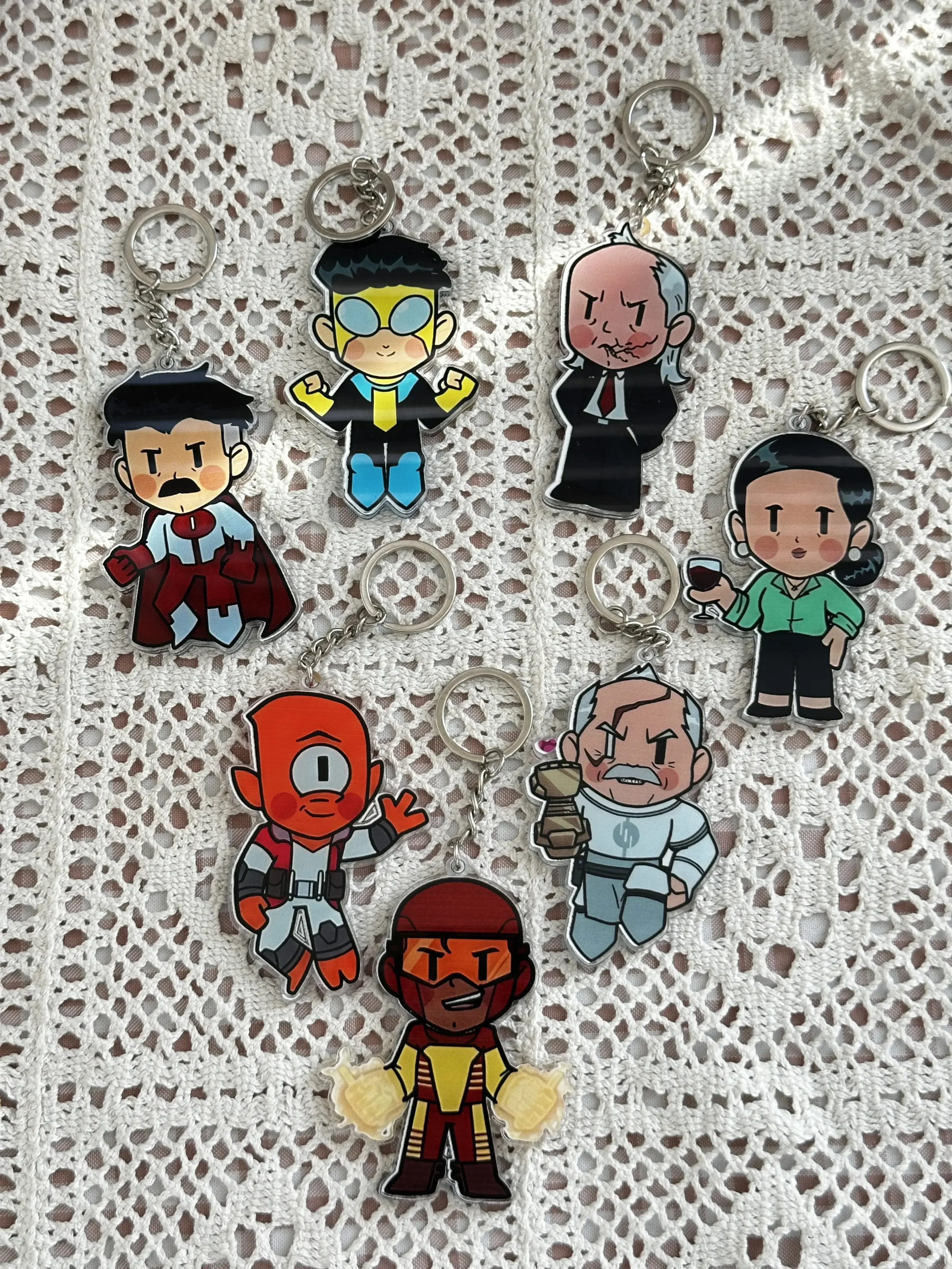 Invincible Chibi Acrylic Key Rings, Invincible Character Cute Keychains, Must Have Keychains, Key Rings Best Gift For Holiday