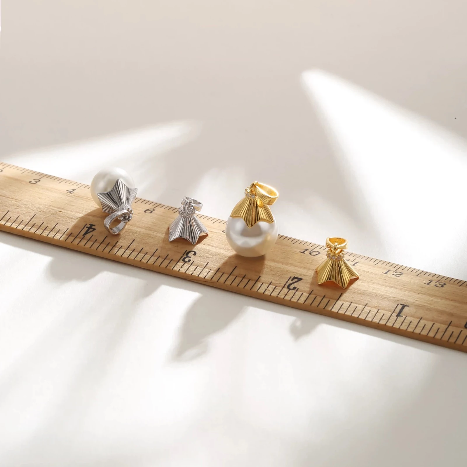 925 Sterling Silver Baotou Hat Pearl Pendant Connector Blank Settings 8-12mm Round Beads DIY Necklace Charm Jewelry Making