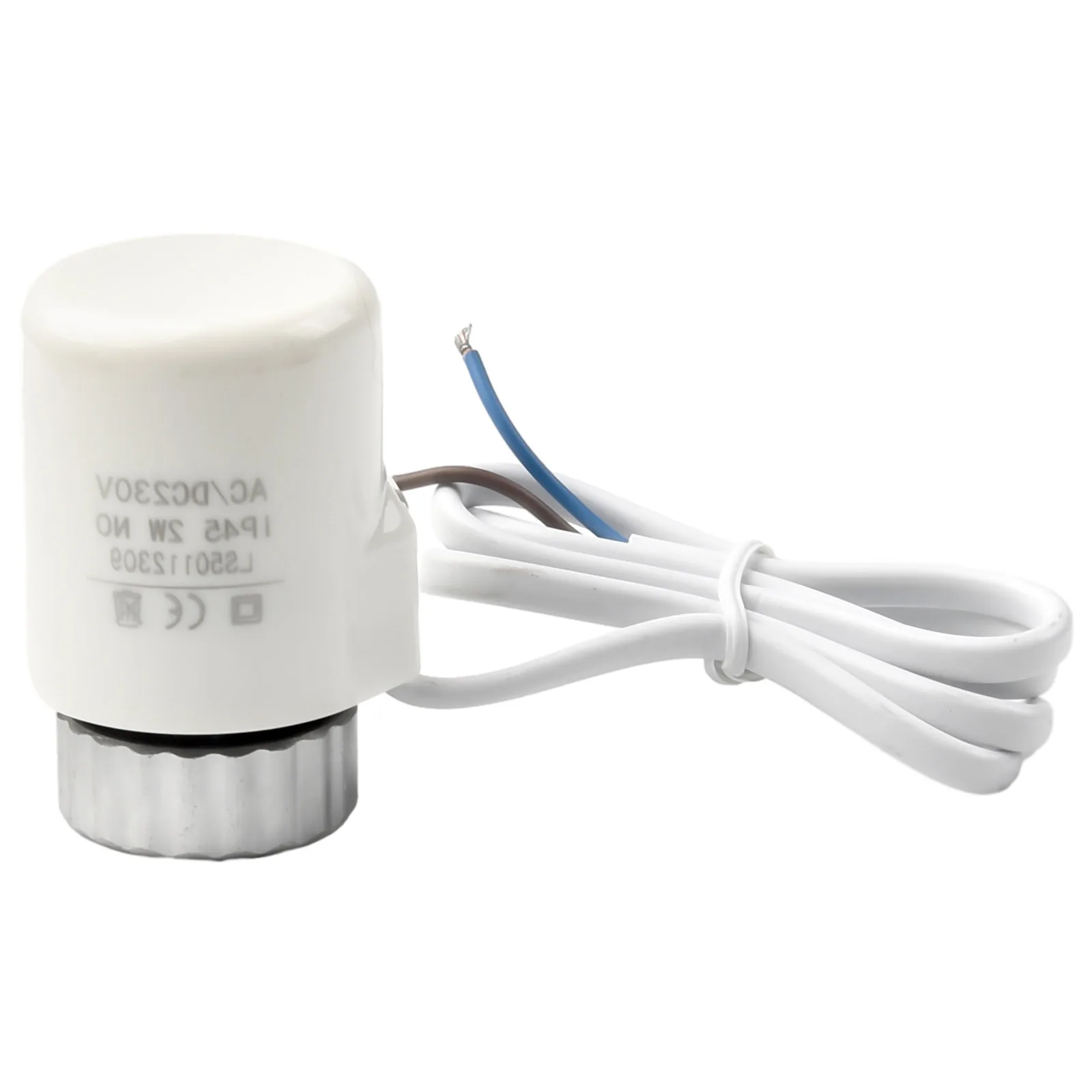 

Привод термостата напольного отопления 230 В с рейтингом IP54 и двумя проводами. Подходит для использования в коллекторе на системх радиаторов.