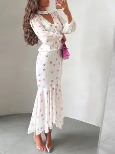 aliexpress midi dress Midi Dresses Summer Tight Dresses Floral Bodycon Midi Dress Slip Slit  Clothes Floral Print AliExpress