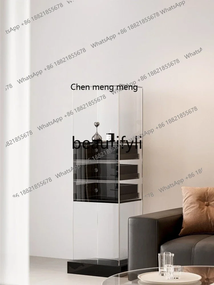 X GG عرض غرفة المعيشة ضوء المنزل الفاخرة عرض خزانة مشروبات غرفة المعيشة مع خزانة عرض الأدراج #3