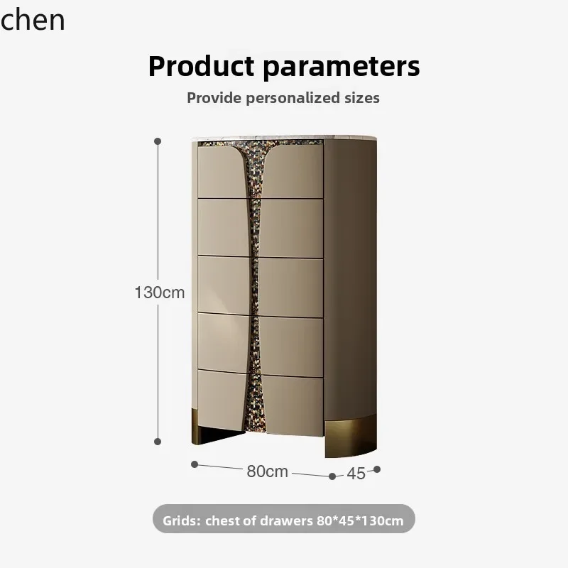 TQH-c13 chest of drawers modern premium bedroom lacquered marble storage drawers three or four bucket cabinets