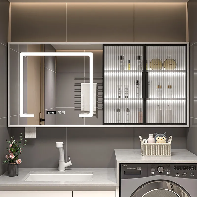 Over Partitions Organizer Decorations Wall Cupboard Modern Display Gabinete Trendy Furniture home Mirror Luxury Bathroom Cabinet