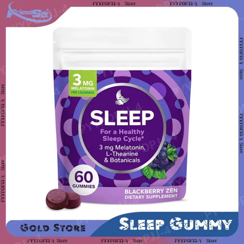 

60/120/180 Pieces Sleep Gummies Blackberry Flavor No Artificial Colors and Flavors Gluten Free