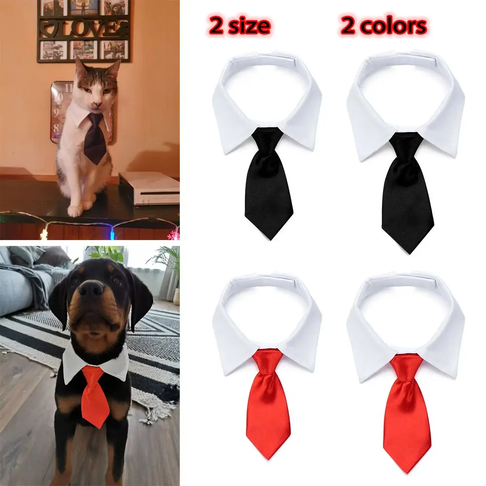 Comfortable New Tuxedo Bow Ties Adjustable Dog Cat Grooming White Collar Dog Necktie Formal Tie Pet Accessories