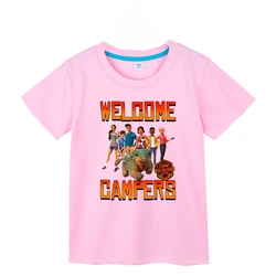 Jurassic World Camp Cretaceous Welcome Campers Group Boy Girl T shirt Cotton Kids Camiseta Summer Short Sleeve Kids T-Shirt