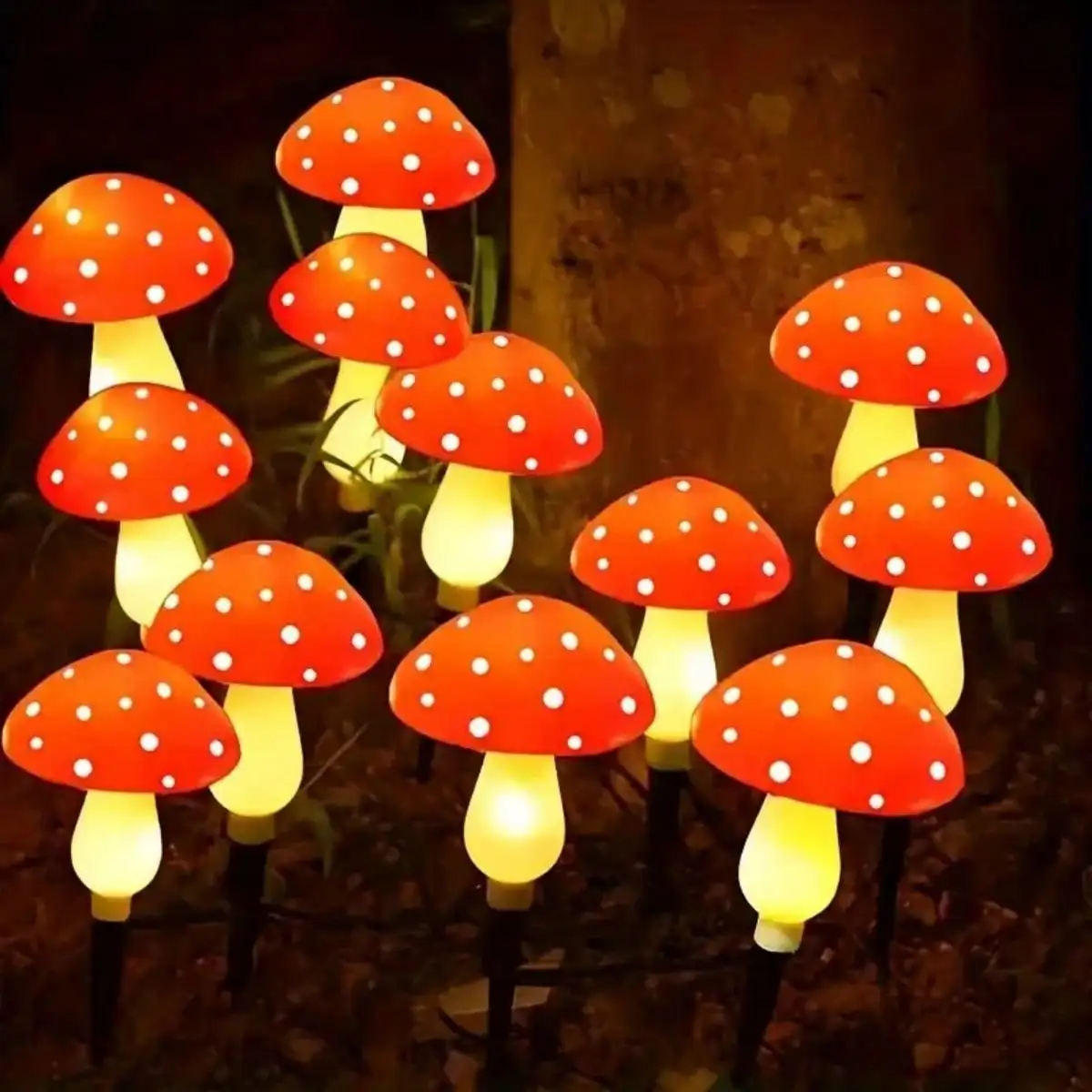 8/12/20pcs Solar Mushroom Lights, 8 Modes, Ground-Mounted Garden Holiday Decor