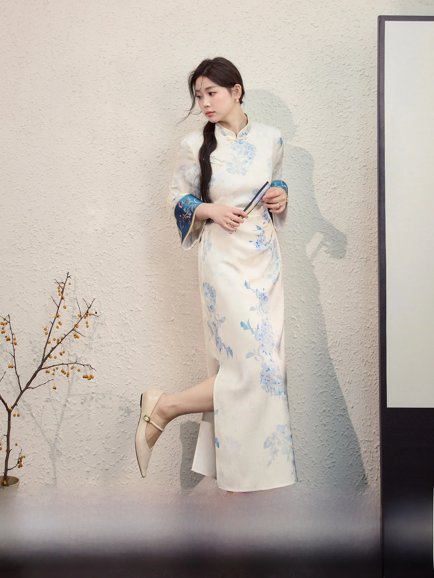 

Blue Language plus Size Women's New Chinese Sle National Trend Improved Dr Spring New Sle Slimming Meat Cove...