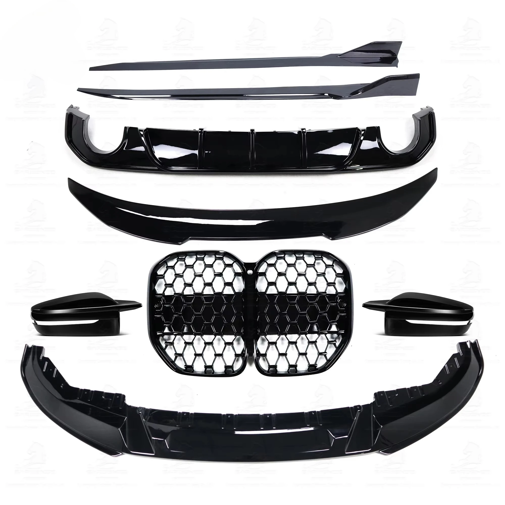 

ABS Gloss Black Body Kit Grill Car Accessories Front Bumper Spoiler Diffuser Side Skirts Mirror for 4 Series G26 2021+custom