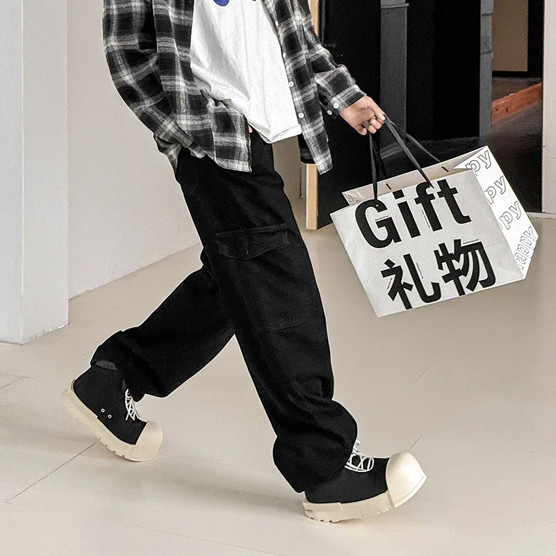 2024 New Women Big Head Canvas Thick Sole Heightening High Top Versatile Couple Sports and Leisure Trendy Platform Shoes Men