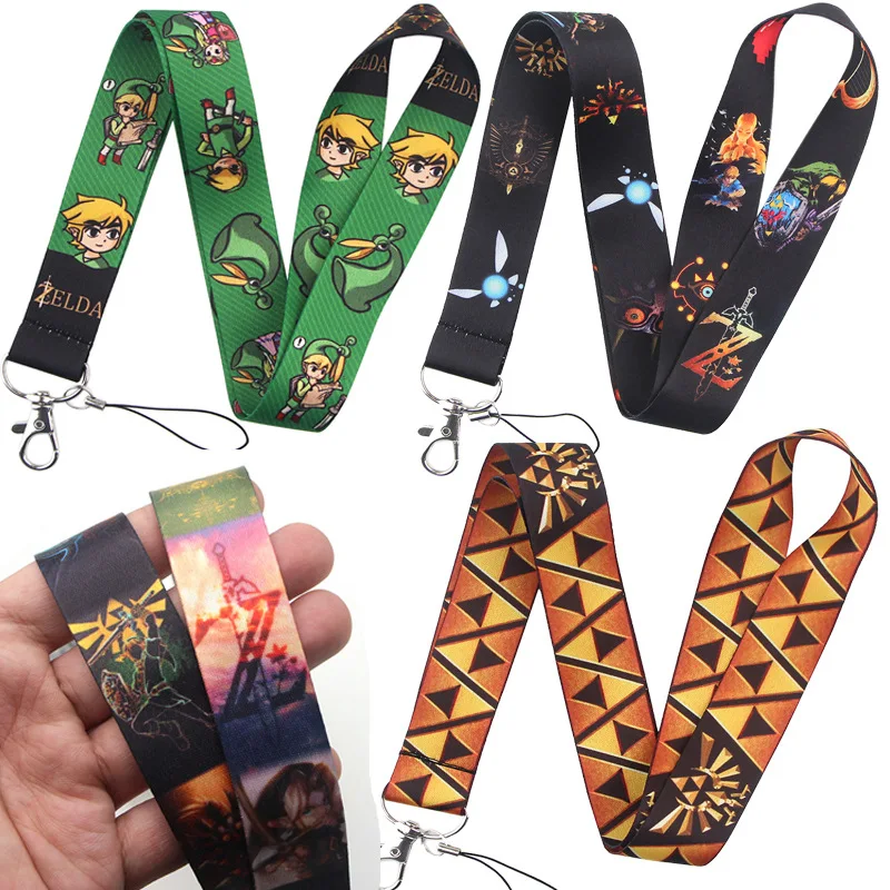 Zelda Cartoon Key Lanyard ID Badge Holders Animal Phone Neck Straps with Phone  Keyring key chain Accessories