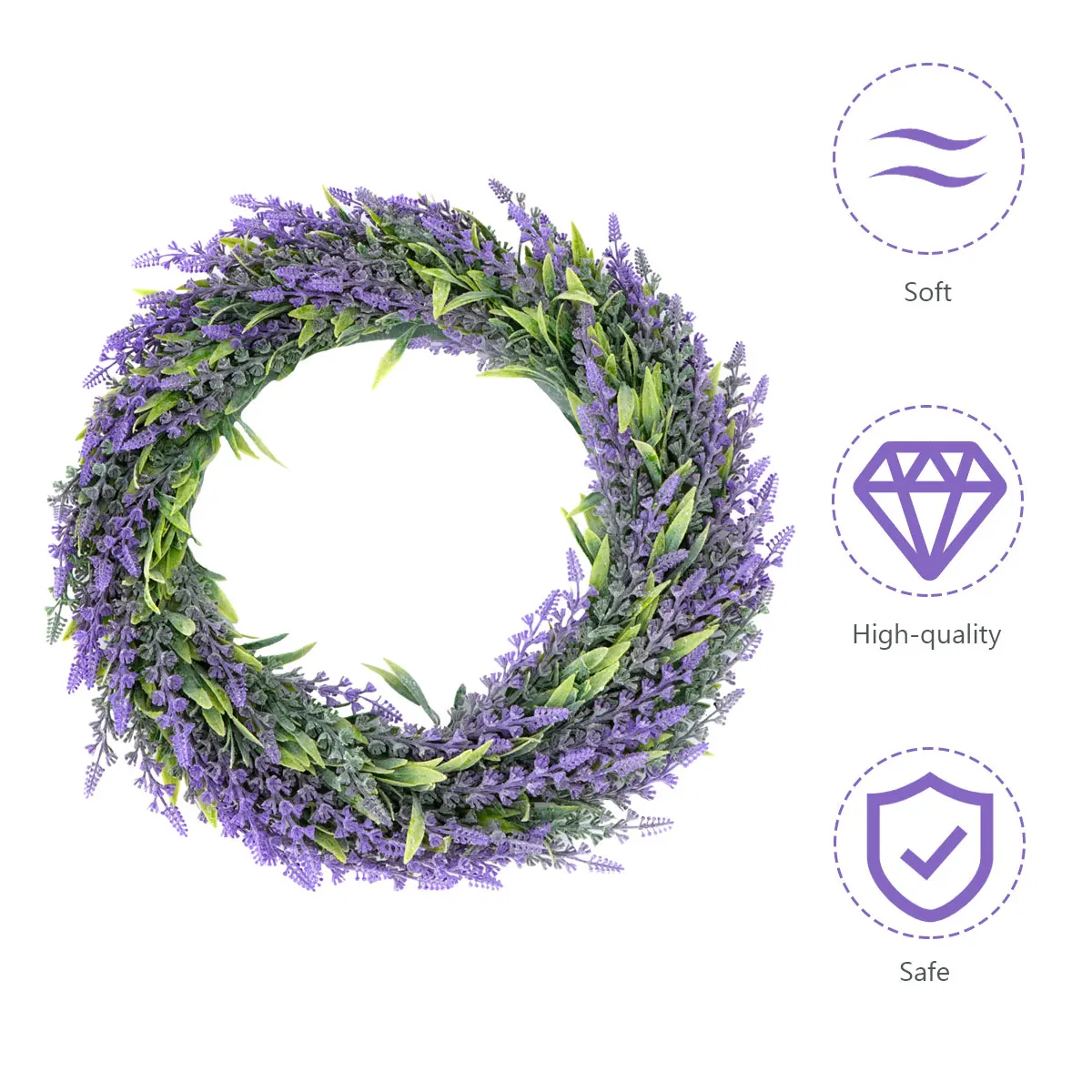 

Fake Flower Wreath for Door Lavender Decor Christmas Room Indoor Wall Hanging Home Party Store Festive Atmosphere