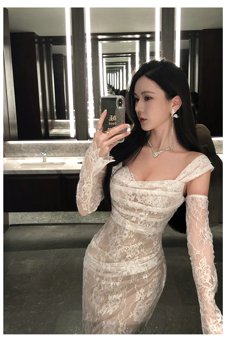 Sexy Womens Dresses Ele Casual Solid Slim Slash Neck Vintage Party Long Dress Female Clothes IC Robe Vestidos New