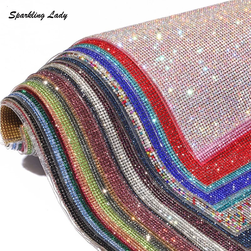 Bulk Hotfix Rhinestone Sheets 40 x 24 cm Self- Adhesive Crystal Sticker Diamond Sheet Rolls for Car Cell Phone Decoration DIY