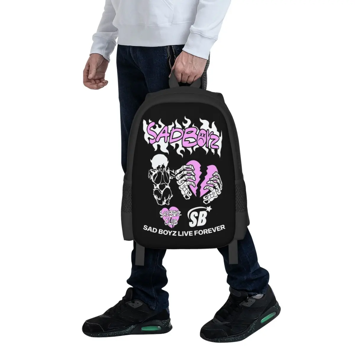 Junior H Merch Sad Boyz Student Backpack School Bag Hiking Travel Daypack for Men Women Fashion Bookbag Shoulder Bags
