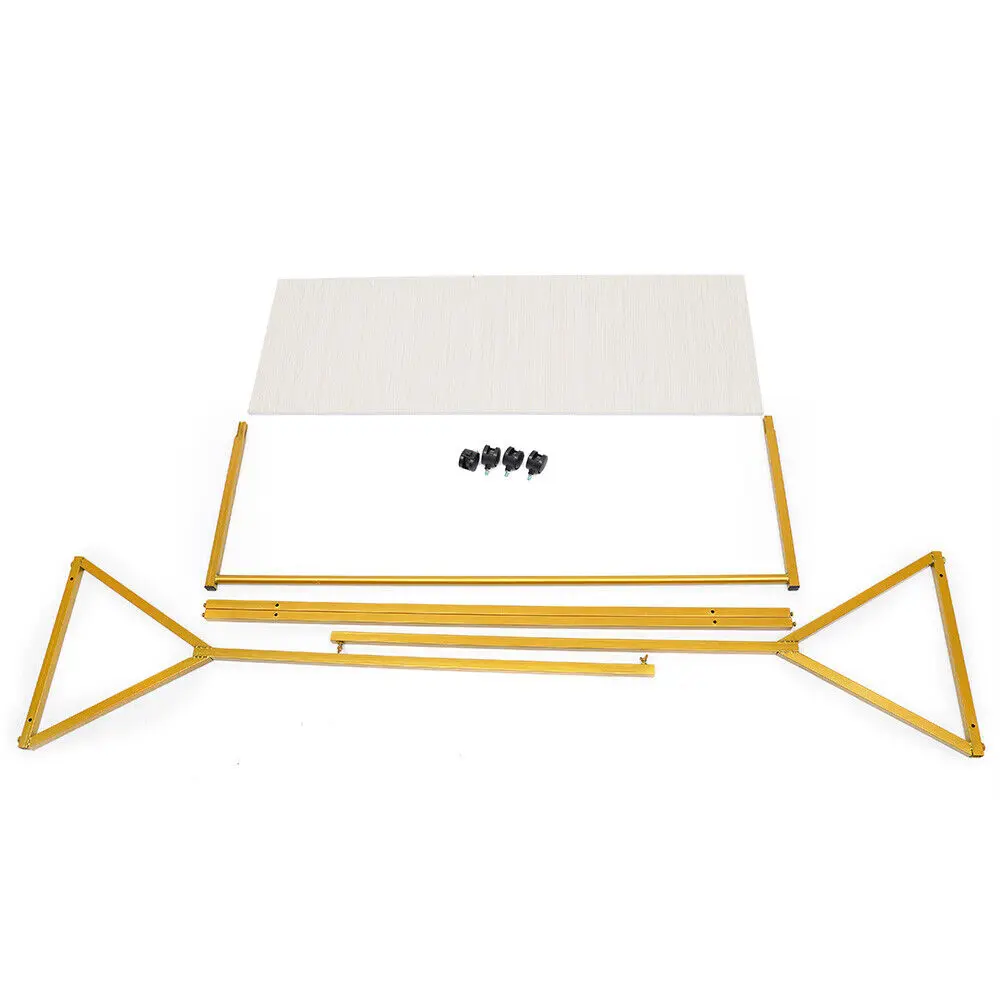 Metal Rolling Roupas Rack com Rodas, Vestido Display Stand, Gold Garment Rack, 163cm
