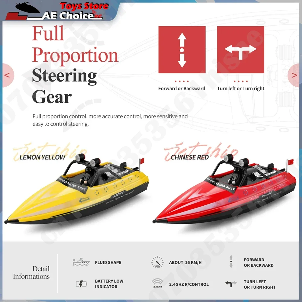 RC Jet Boat 2.4GHz - 16km/h High-Speed Remote Control Boat with Storage Bag, Ideal Gift for Kids, Adults & Boys