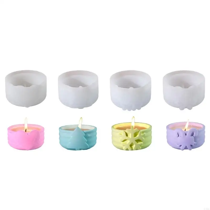 R3MC Silicone Resin Molds Jewelry Box Molds Christmas Theme Craft Mold Silicone Base Molds Suitable for Candle Holder