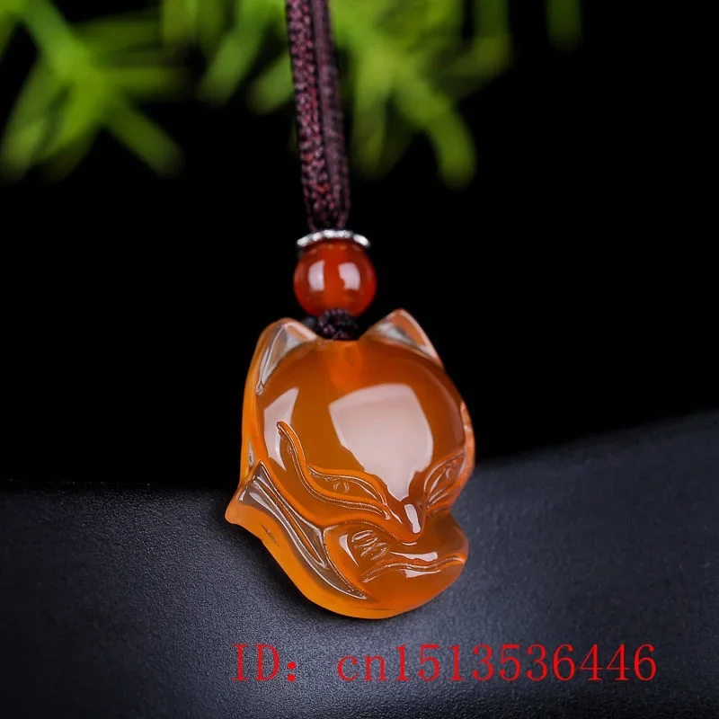 Jade Fox naszyjnik wisiorek naturalna zieleń biały chalcedon chiński moda urok biżuteria rzeźbione Amulet prezenty dla kobiet mężczyzn — zdjęcie 5
