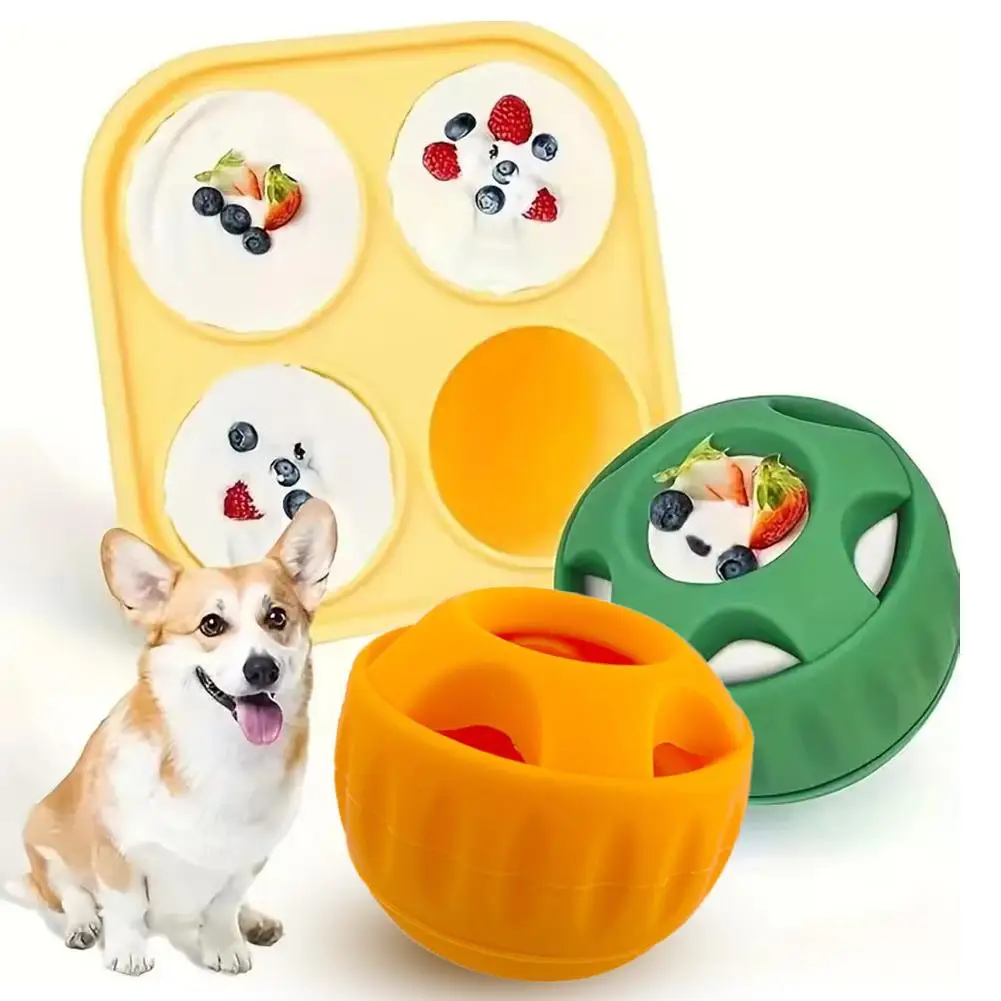 Jouets interactifs anti-mastication pour chiens, moule à sucettes glacées en silicone, distributeur de friandises congelées pour l'enrichissement, solution anti-ennui rafraîchissante pour l'été, pour grandes races