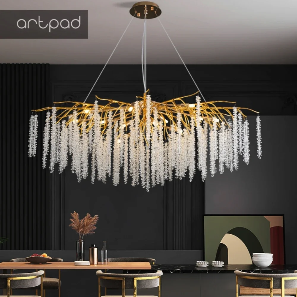 Artpad Pendant chandelier Loft lamps Ceiling Hall Crystal Glass LED Chandeliers for living room home decor luxury