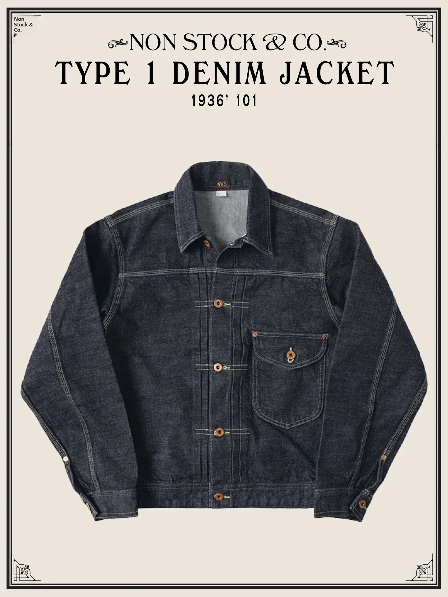 

Deep Original Color American Vintage Ba Bule Jeans Jaet NonSto 936s 0 Retro Sle Cotton Long Sve Youth Coat