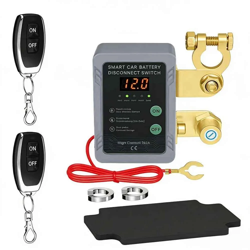

00 Disconnect Switch With Led Voltage Display Automatic Power Off Switch Remote Control Switch Car Truck