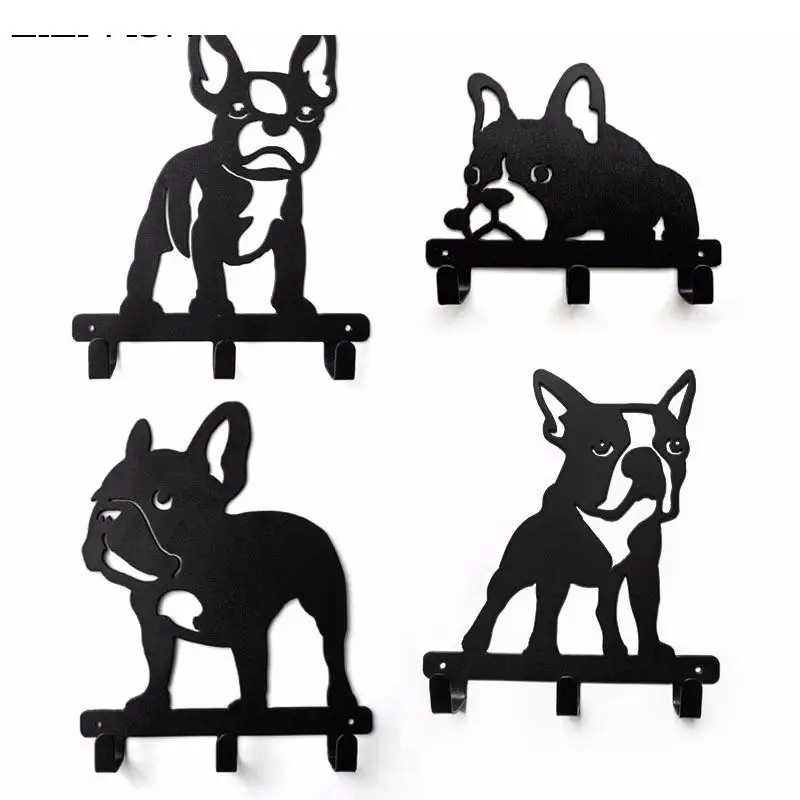 

Bulldog coat hook Iron puppy & Decorative Hooks Living room toilets Wall decoration storage supplies