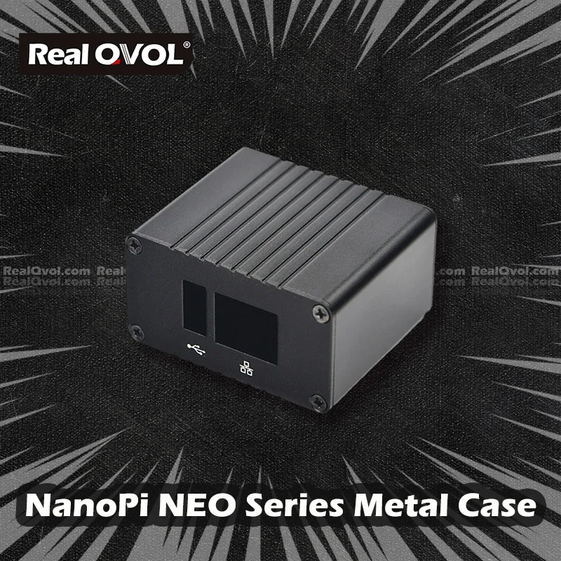 RealQvol FriendlyELEC NEO/NEO2/ZEROPi/NEO2 Black Demoboard Metal Case Heat Sink Outer Box Case